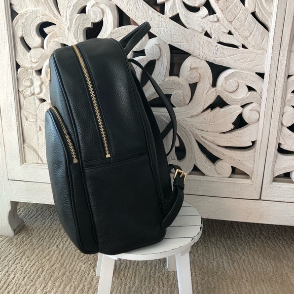 Michael Kora Black Leather Backpack - Picture 3 of 5
